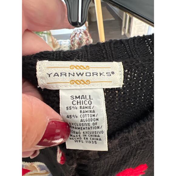 Vintage YarnWorks Yarn Works size small cardigan Christmas sweater - Picture 4 of 4